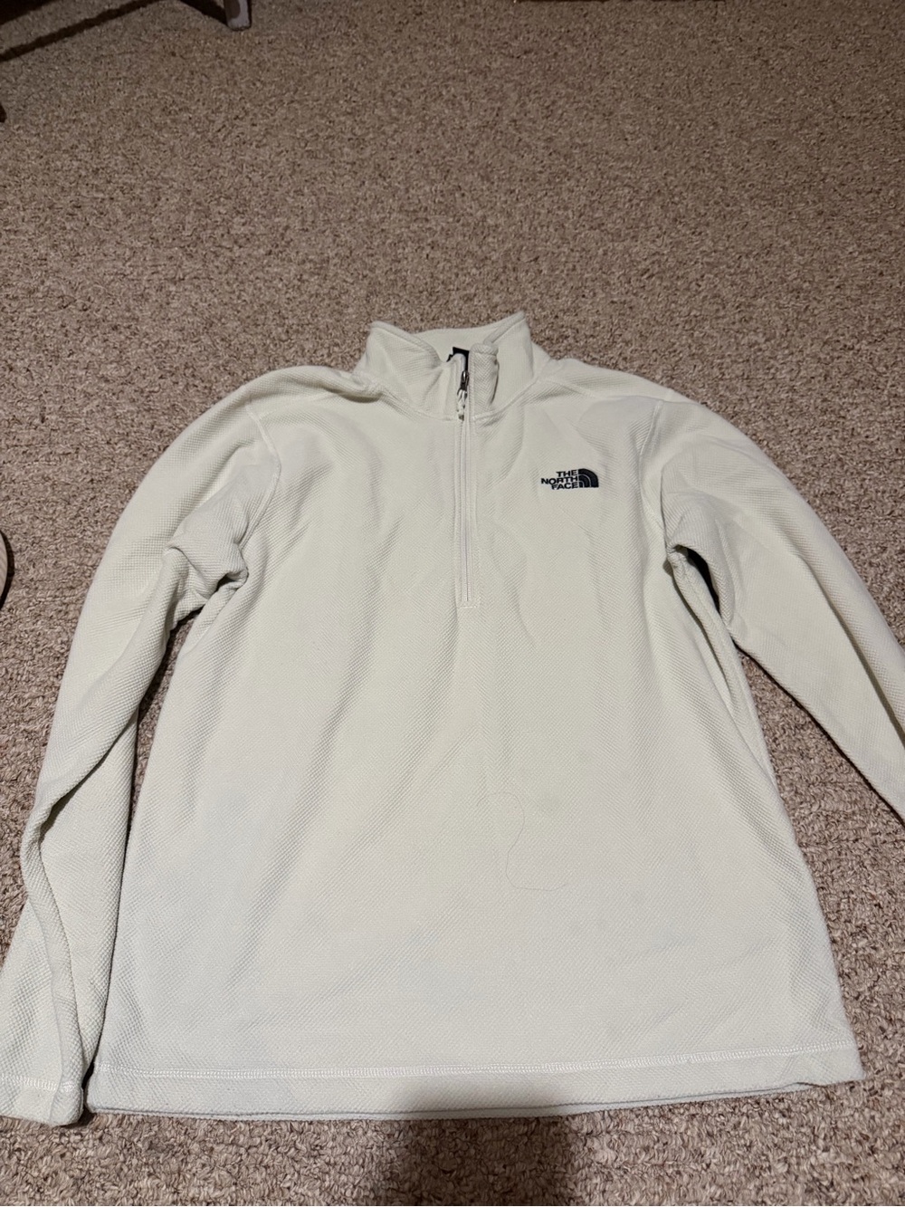 The North Face Men's Off-White Quarter-Zip Fleece Pullover